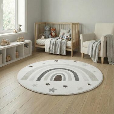 Дитячий килим Kinderteppich DOTS бежево-рожевий 80x150 см, Öko-Tex, для дівчаток, в дитячу кімнату