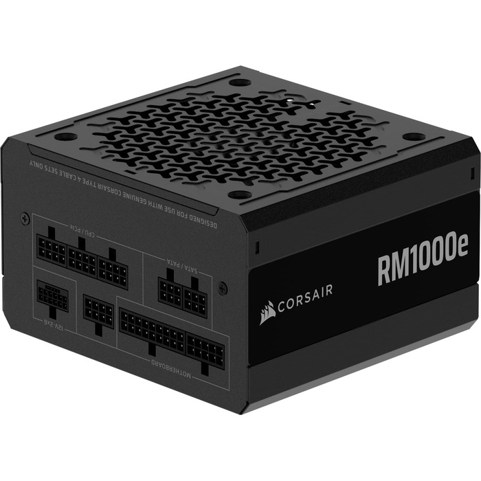 Блок живлення Corsair RM1000e (2025) 1000W ATX 3.1 PCIe 5.1, повністю модульний, 12V-2x6, Cybenetics Gold, чорний