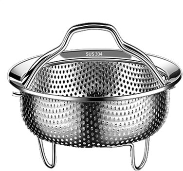 Димер для каструль, Ø14см: нержавіюча сталь 304, для приготування на пару, універсальний, підходить для каструль, сковорідок, мультиварки, швидкої каструлі, Instant Pot