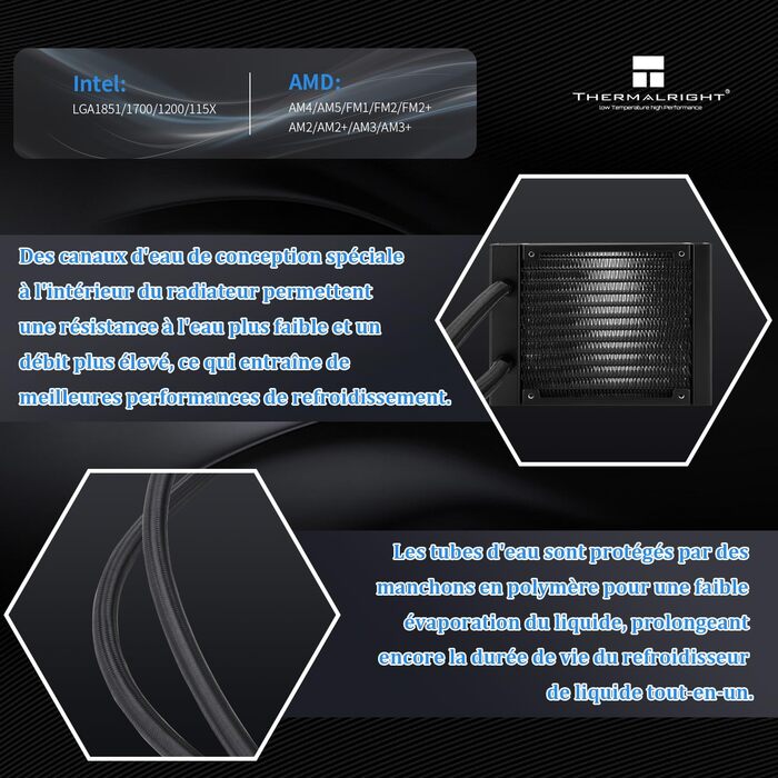 Thermalright Frozen Notte 120 ARGB - рідинне охолодження CPU з RGB підсвічуванням, 120мм, чорний