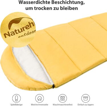 Дитячий спальний мішок Naturehike C100-Gelb для кемпінгу та подорожей (бавовна)