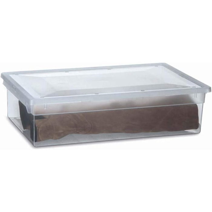 Kreher 2-Piece XL Storage Boxes with Lid made of Transparent Plastic and XL Storage Volume! Dimensions: 37.6 x 52 x 13.9 cm