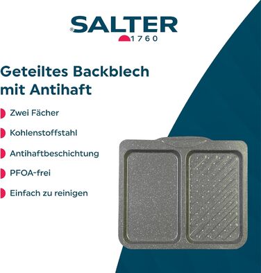 Форма для випічки SALTER, діаметр 24 см, з антипригарним покриттям, знімний дно, для тортів та кішів, з вуглецевої сталі