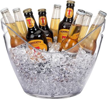 Емальований відро для шампанського 8L, відро для льоду, охолоджувач для вина та шампанського, велике відро для льоду, контейнер для фруктів та овочів (прозорий)