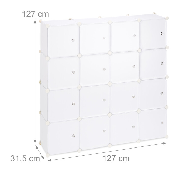 Relaxdays Plastic Storage Shelf with 16 Compartments