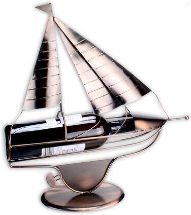 WOP ART Wine Bottle Holder Model Sailor in Elegant Copper Look 43cm x 42cm x 9cm