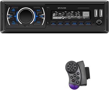 Автомагнітола M.I.C.D3307 з DAB+, Bluetooth, FM-радіо, USB, microSD, AUX, мікрофоном, керуванням з керма, 1 DIN, підтримка MP3/WAV, зарядка смартфона