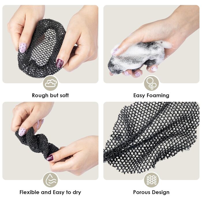 Скрабер для тіла INNERNEED з м'якого силікону, харчового класу, душ-щітка, щітка для очищення рук, м'яке відлущування, гарна піна, (Set6) 4 шт.