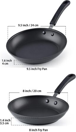 Cook N Home 02597 Професійний посуд з анодованого алюмінію, скло, чорний (сковорода)