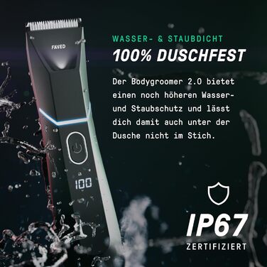 Тілогрумер 2.0: чоловічий триммер для тіла з безпечною клинком, 120 хв роботи, водонепроникний, LED-підсвітка, режим Beast, з Німеччини