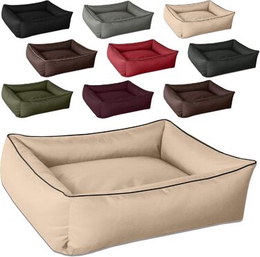 Ліжко для собак BedDog MAX, XXL, бежеве, 120 x 85 x 23 см, знімний та пральний чохол, для великих собак, колір пісок
