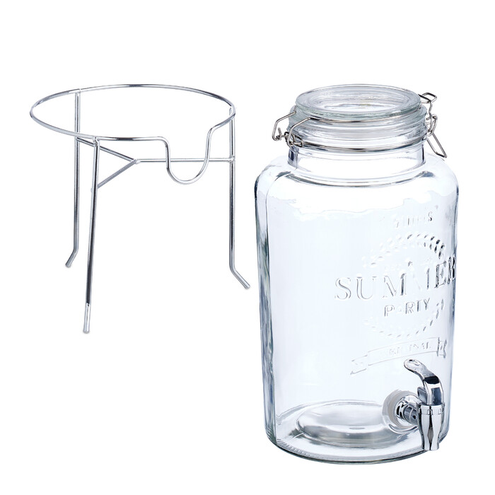 Relaxdays 5 L Drink Dispenser with Stand