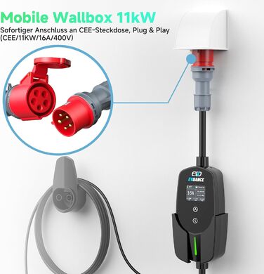 Кабель для зарядки електромобіля Type 2 Schuko, 3.68 кВт, 6.1 м, 6-16A (Чорний)