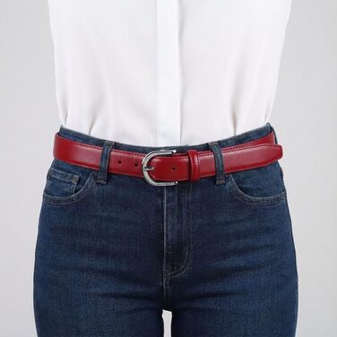 Жіночий шкіряний ремінь Biagiotti, червоний, 3 см, регульований, з подарунковою коробкою (110 см)