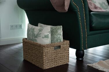 Набір кошиків для зберігання Decorasian, великий XL+L, плетені з морської трави, натуральний, міцний, 2 шт.