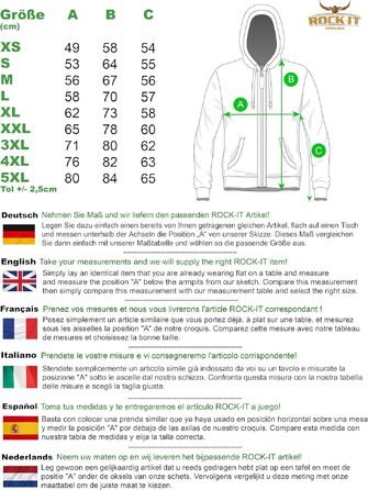 Чоловіча куртка-худі ROCK-IT Apparel на блискавці з капюшоном та бічними кишенями, Regular Fit, преміум тканина, чорна, розмір 4XL