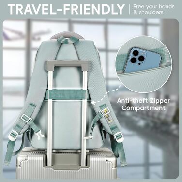 Шкільний рюкзак для дівчаток-підлітків, великий рюкзак для класу 5-12, стильний рюкзак-daypack з нейлону для гімназії, реального училища та університету, зелений