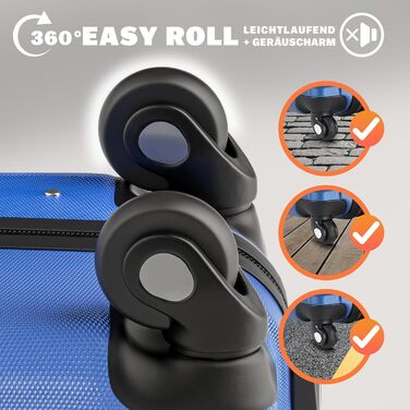 Набір валіз Monzana® 4 шт. з жорстким корпусом S-M-L-XL, ABS, Navy Blue