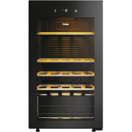 Haier 34 Bottle Wine Refrigerator - 1 Zone Wine Cooler with UV Glass Door, Wi-Fi & Touch Display