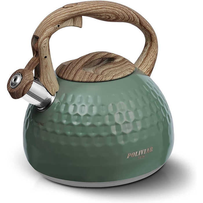 Чайник Poliviar Teekessel Diamant-Grün з нержавіючої сталі, стійкий до корозії та високих температур, підходить для всіх типів плит (JX2020-RH30-DE)