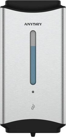 anydry AD1206 Commercial Wall Mount Automatic Liquid Soap Dispenser, Stainless Steel Finish, 1100ml Large Capacity (Brushed Stainless Steel)
