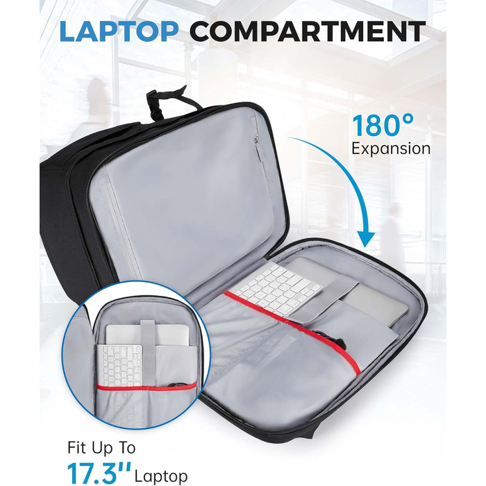 Сумка-рюкзак для фотокамери Bagsmart: водонепроникний рюкзак для фотографів з відділенням для ноутбука 15,6 дюймів, чорний