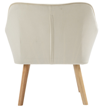 HOMCOM Single Armchair Recliner Chair with Velvet Look, Raised Legs, Upholstered Armchair for Living Room, Bedroom, 64 x 62 x 72.5 cm, Cream | Aosom