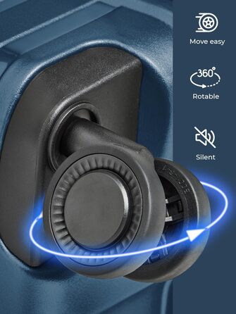 Чохол-валіза на колесах | Розширюваний середній валіза 45 x 25 x 66 см, 67-75 літрів | з поліпропілену, 4 подвійні колеса, TSA-замок (Колекція 04) | Колір: Navy Blue Metallic, Набір валіз (3 шт.)