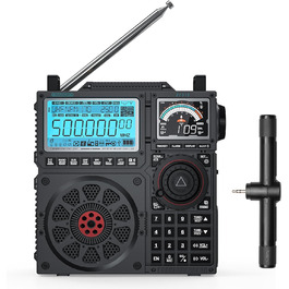 Радіоприймач Raddy RF919 SSB: FM/AM/SW/VHF/UHF/AIR/CB, з тюнером, 3 антени, 5000mAh, сірий