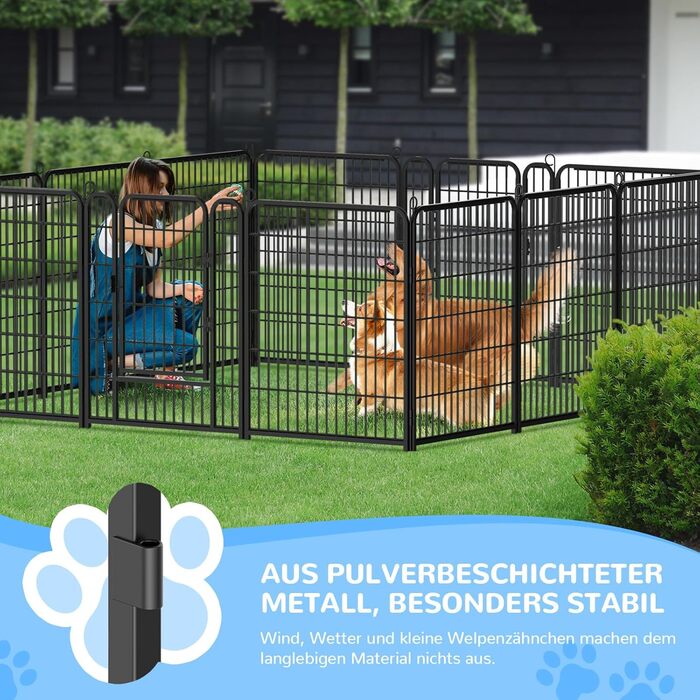 Клітка для цуценят, ігровий вольєр для собак, 65 x 80 см, металева, з дверцятами та засувом