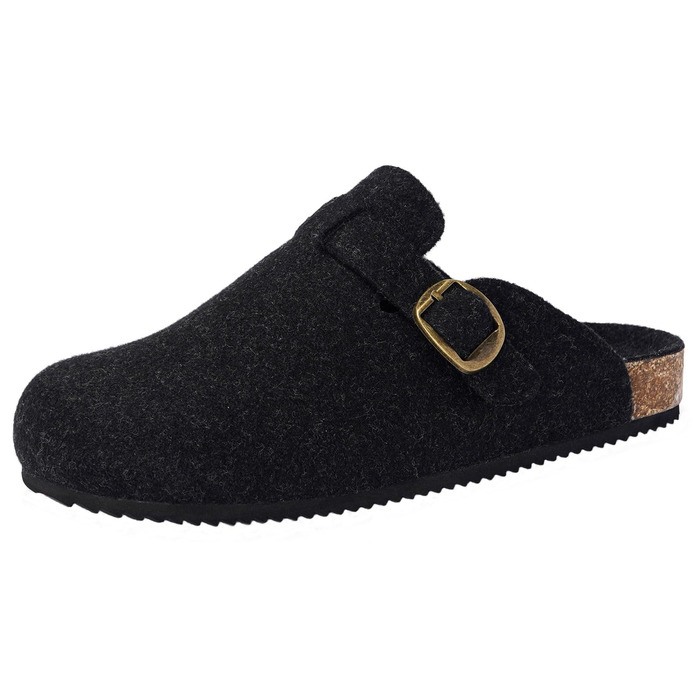 Тапочки халатні жіночі Dokela зимові, замшеві, з підкладкою, чоловічі, з корковим устілком, теплі, чорні, 42 EU