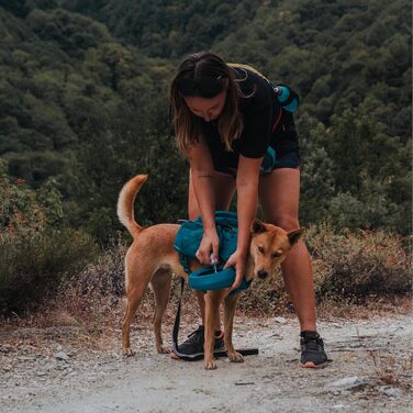 Водна пляшка для собак Kurgo RSG з відстібною сумкою, сумісна з MOLLE, кріплення для службового нашийника, блакитна, універсальний розмір