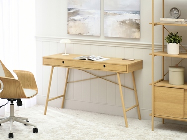 Письмовий стіл Mebel-Partner прямокутний, дуб натуральний, 120x46x76 см, 2 шухляди