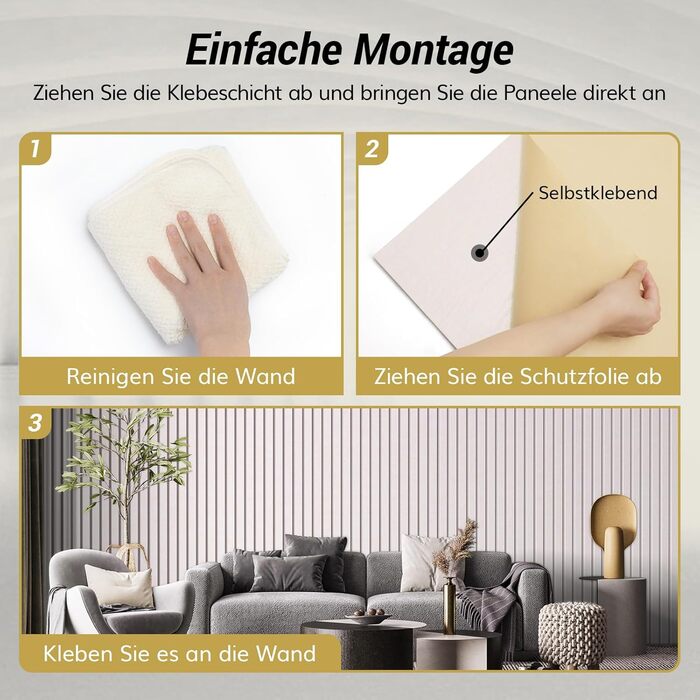 Акустичні панелі TONOR самоклеючі для шумоізоляції, звукопоглинаючі панелі для стін у студію, офіс та дім, 120x60x1.9 см, колір верблюжий (набір 8 шт)