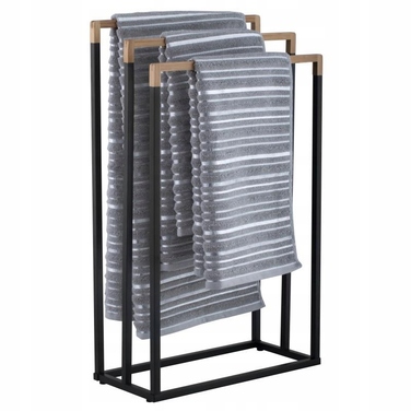 Підлоговий вішак-стійка для рушників у ванну кімнату, чорний, стиль лофт, YOKA