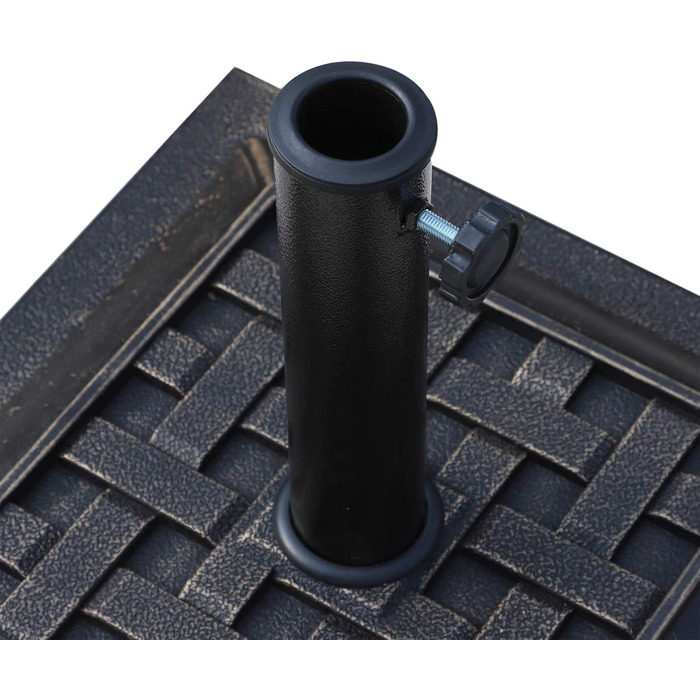 Outsunny Umbrella Stand Parasol Base Umbrella Stand 9kg 38/48mm Polyester Resin Bronze L44 x W44 x H33cm