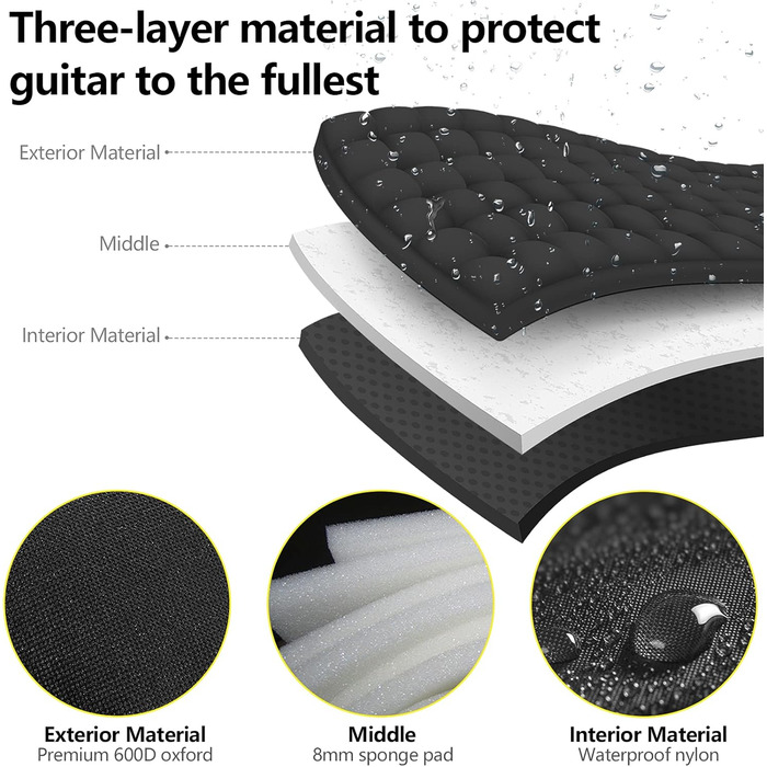 Чохол для гітари LHTECHTOY 40/41 дюймів: гіга-сумка, рюкзак, чохол з оксфорду для акустичної гітари