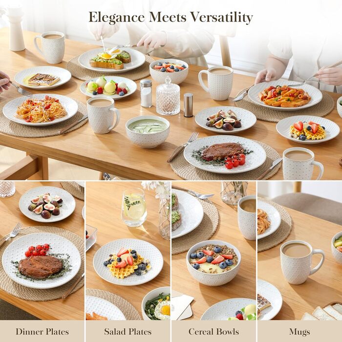 Набір кавових чашок з блюдцем MALACASA, 8 предметів, на 4 персони, керамічний сервіз, об'єм 180 мл, для кави, чаю, десертів, бежевий