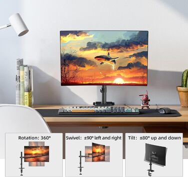 Кріплення для монітора Bracwiser: регульована підставка для LCD/LED моніторів 13-32 дюймів (до 10 кг), VESA 75x75/100x100, чорний