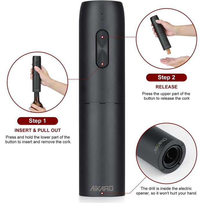 Електричний відкривачка вин AikarO - автоматичний, акумуляторний (набір A)