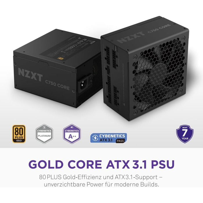 Блок живлення NZXT C850 Gold Core ATX 3.1, 850W, 80+ Gold, чорний