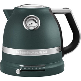 KitchenAid Kettle with Temperature Setting from 50 to 100°C | Tea Kettle with Temperature Display and Scale Filter 1.5L | Electric 2400 Watt | Stainless Steel | Pebbled Palm Green 1.5 Liter Pebbled Palm