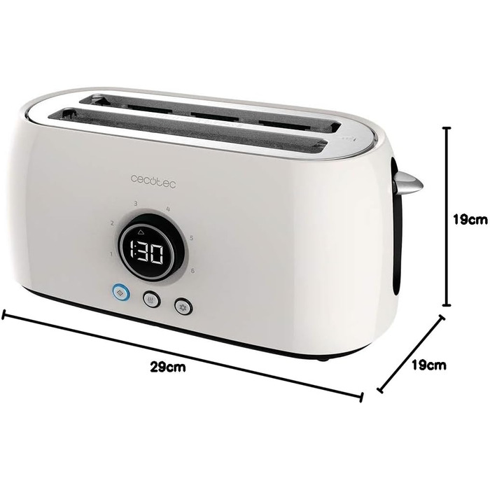 Тостер Cecotec ClassicToast 8000 Biege Double: 800 Вт, 2 широкі слоти, 3 функції