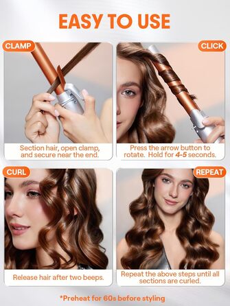 SHEGLAM Автоматичний локон для волосся, 25 мм, для довгого волосся, до 220°C, локон-вінцель, Dual Voltage