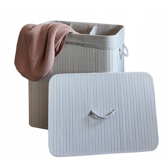 Великий бамбуковий кошик з кришкою для білизни та іграшок, 150 л