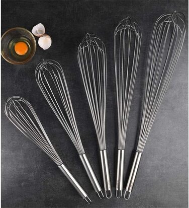 Whisk, Bold, Thick, Stainless Steel, Non-Stick, Used for Whisking Eggs and Cream, Home and Commercial Use (Size: 33×6cm)