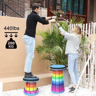 Складний туристичний стільчик Alevmoom, телескопічний, для кемпінгу, риболовлі, BBQ, 600lbs, колір: сіро-зелений (райдужний)