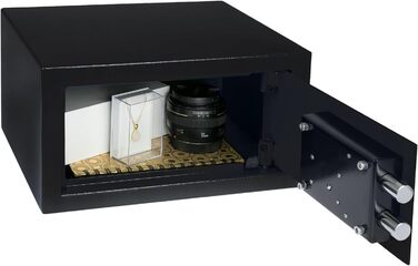 Сейф для меблів HMF 49200-11 з ключем | Сейф для дому (31 x 17 x 19 см, Чорний)