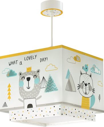 Dalber Children's Lamp Pendant Light Hanging Lamp Hello Little Animals Bear, 24 x 24 x 21 cm