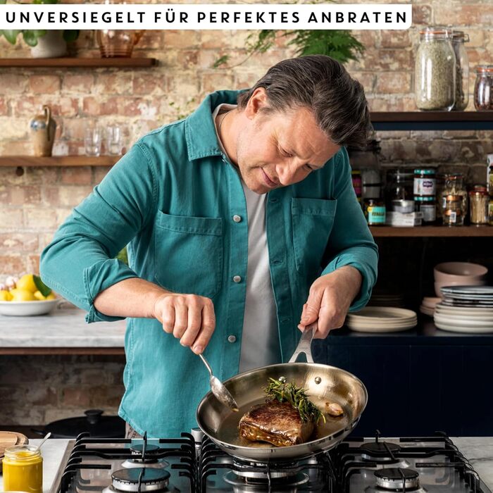 Сковорода Tefal Jamie Oliver Cook Smart 24 см з нержавіючої сталі, індукційна, з термодифузійним дном